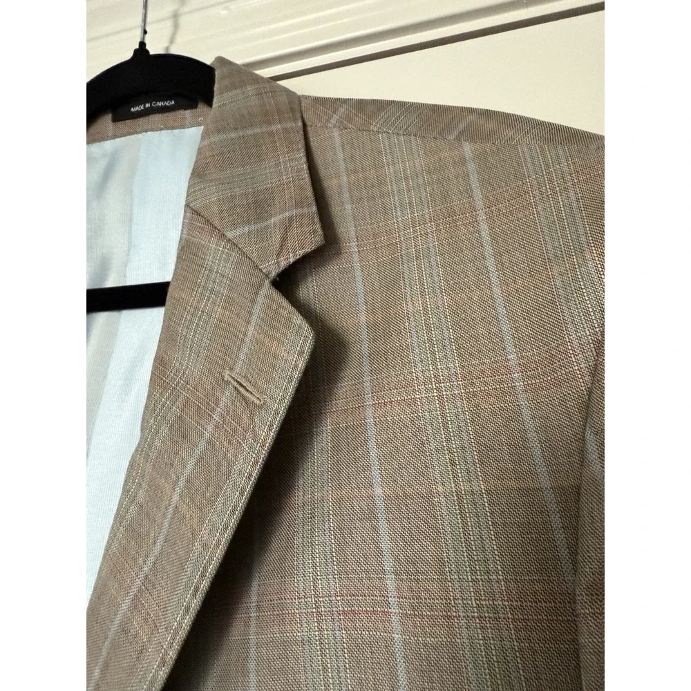 Empire Montreal For Perlis Blazer Mens 44R‎ Plaid Wool Sport Coat Jacket Canada